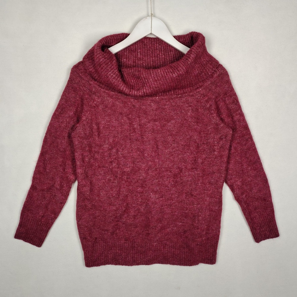 Wilfred Free Aritzia Magenta Pink Cowl Neck Raglan Knit Sweater Medium